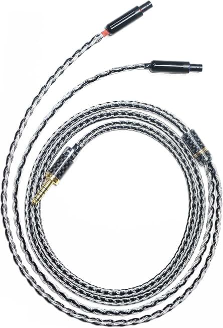 GUCraftsman 16 Strands 7N Single Crystal Copper/Silver Mixed Headphones Replacement Cables 4Pin XLR/2.5mm/4.4mm Balance for SENNHEISER HD800 HD800s HD820s HD820 Dharma D1000 (6.35mm Plug)