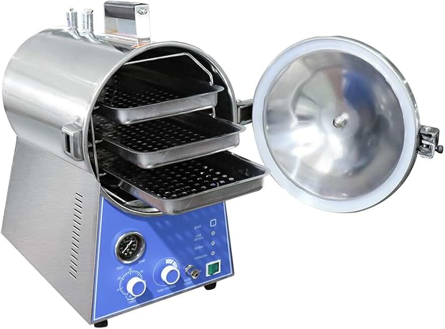 US 24L Table Top Full Stainless Steel Portable Pressure Steam Autoclave Sterilizer Machine for Lab Use Equipment TM-T24J