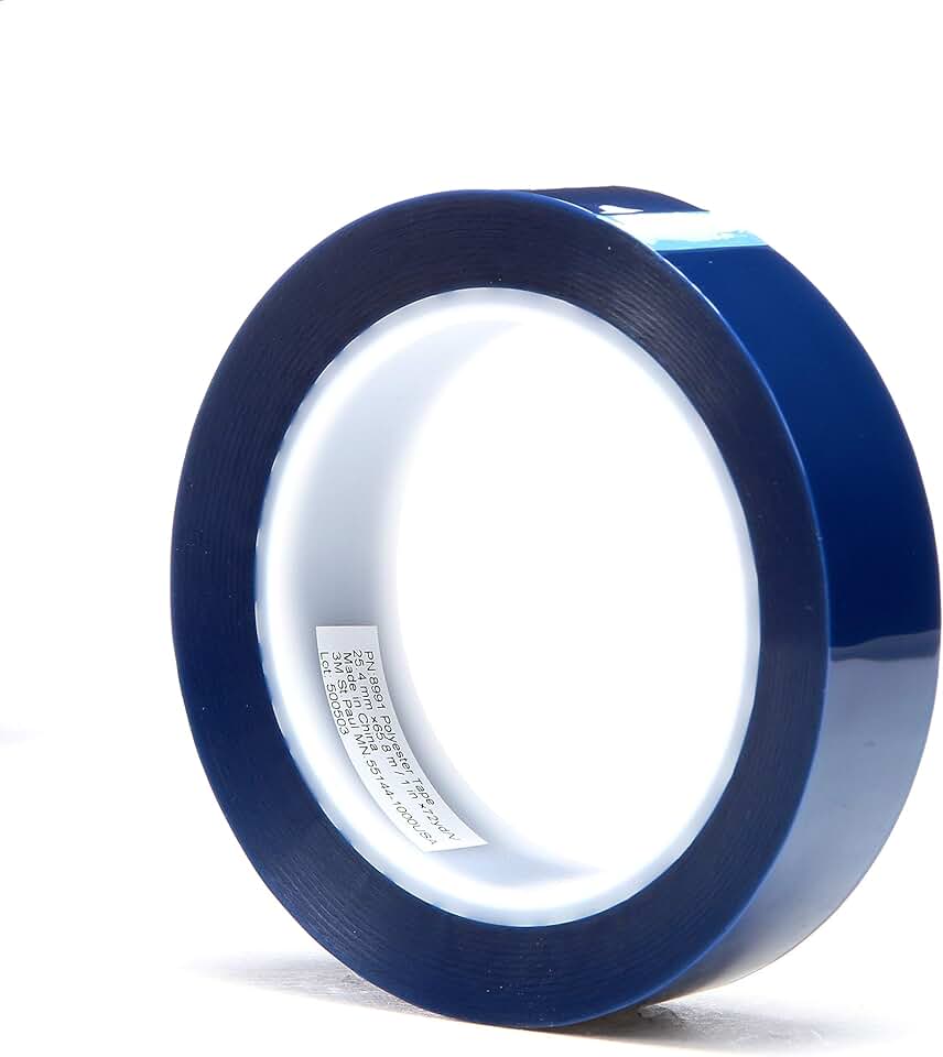 3M PolCorrectter Tape 8991, Blue, 1 in x 72 yd, 2.4 mil, 36 Rolls per case