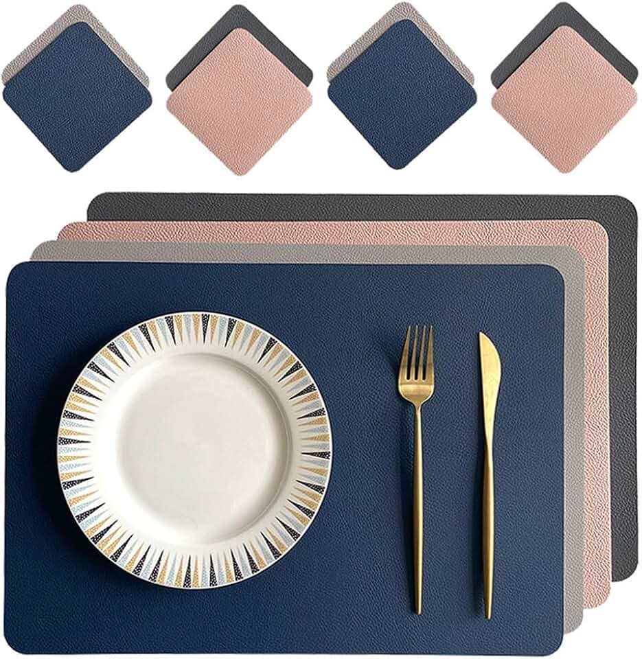 Leather Placemat Household Double-Sided Rectangular Insulated Placemat Restaurant Hotel Western