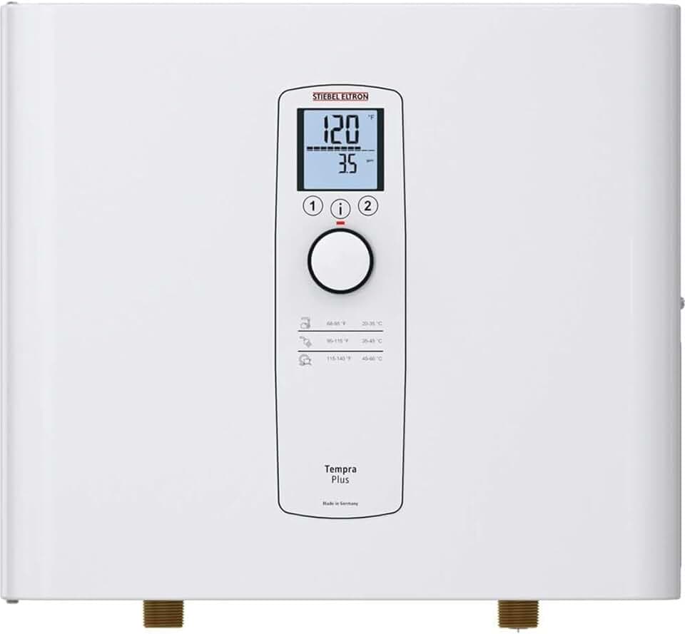 Stiebel Eltron Tankless Water Heater – Tempra 24 Plus – Electric, On Demand Hot Water, Eco, White, 20.2