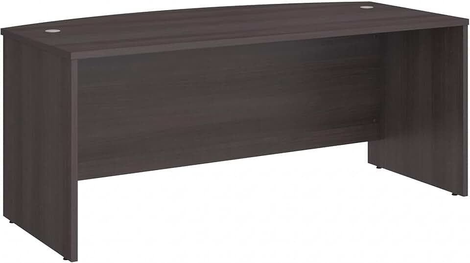 Bush Business Furniture Studio C 72W x 36D Bow Front Desk in Storm Gray, Computer Table for Home or Professional Office