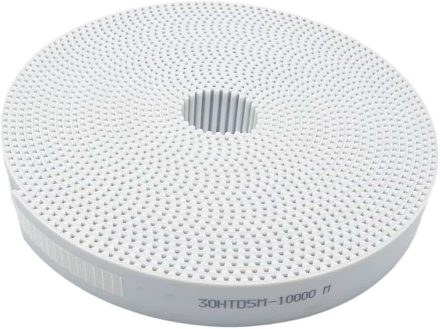 Open Synchronous Belt 50 Meters HTD 5M Open Timing Belt Arc Tooth PU White 5M-30mm Width 30mm Polyurethane Steel 30HTD5M Synchronous Belt Pulley
