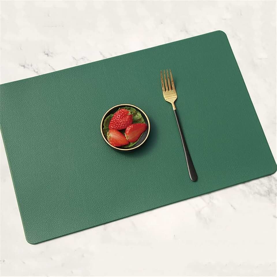 Set of 6 Leather Placemats Placemats Oil Resistant Insulated Placemats Coasters for Kitchen Plate Mat Decoration(D)