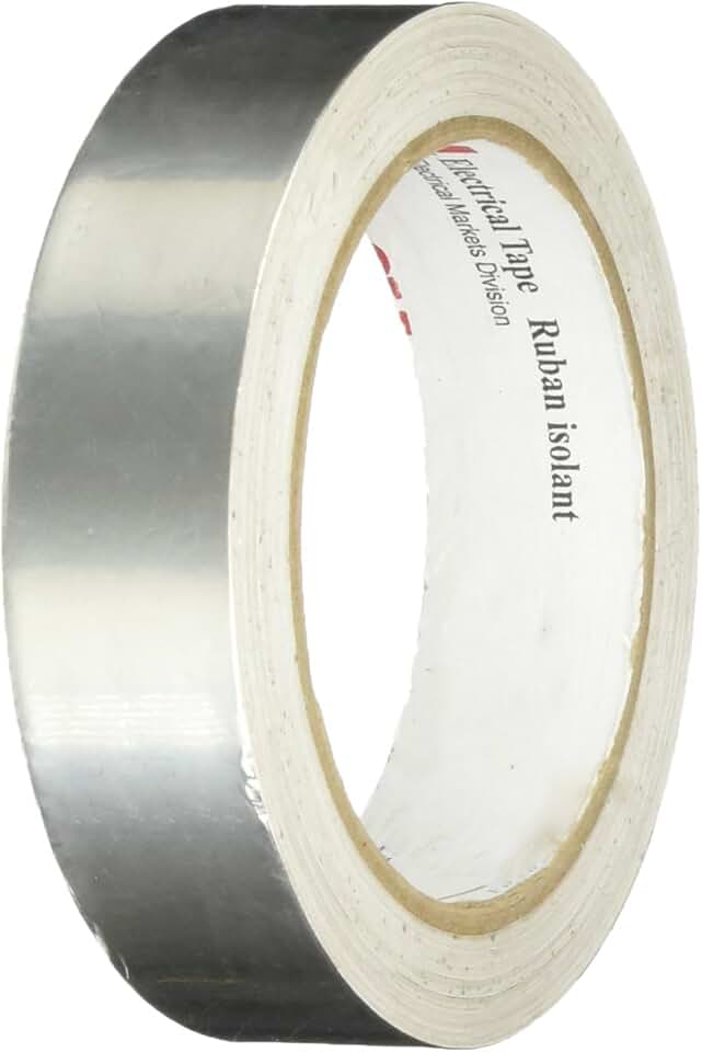 3M 1183 Silver Tin-Plated Copper Foil Tape - 9 in. x 18 yd. Roll, Conductive Acrylic Adhesive Tape for Grounding, EMI Shielding [1 Roll]