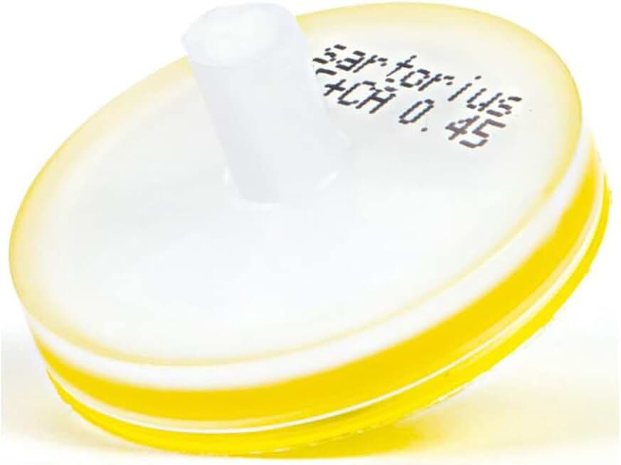 Sartorius 17829-Q Minisart Filter, Cellulose Acetate Membrane and Glass Fiber, Non-Sterile, Luer Lock Outlet Filter, 0.45 um, 28 mm (Pack of 500)