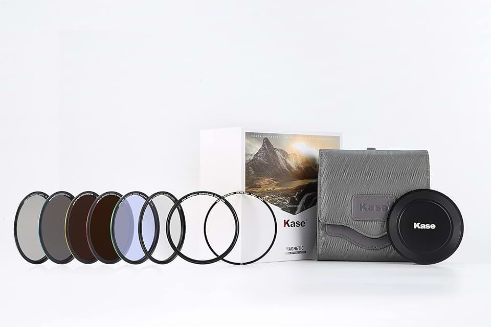 Kase Wolverine Revolution 82mm Mega Filter Kit Magnetic Shockproof Tempered Optical Glass w Color Coded Rings inc CPL ND8 ND64 ND1000 R-MCUV Night Lens Cap & Case