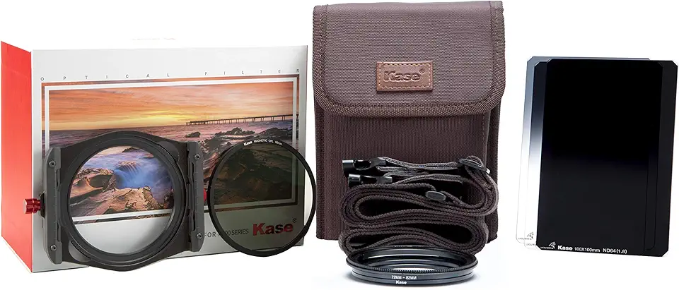 Kase Wolverine K9 Shockproof 100mm 4 Filter High End Magnetic Holder Kit 67mm 72mm 77mm 82mm Optical Glass Oversized ND64 Soft Grad 0.9 Reverse Grad 0.9 CPL 100