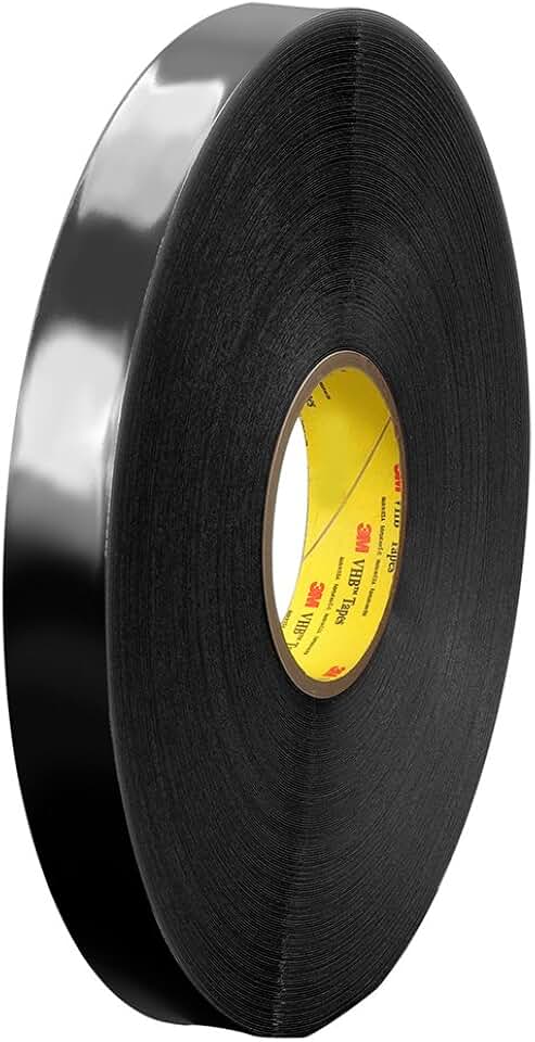 3M 4949 VHB Tape in Black - 3.75 in. x 108 ft. Double Sided, Acrylic Adhesive Tape Roll with Viscoelastic Foam Core