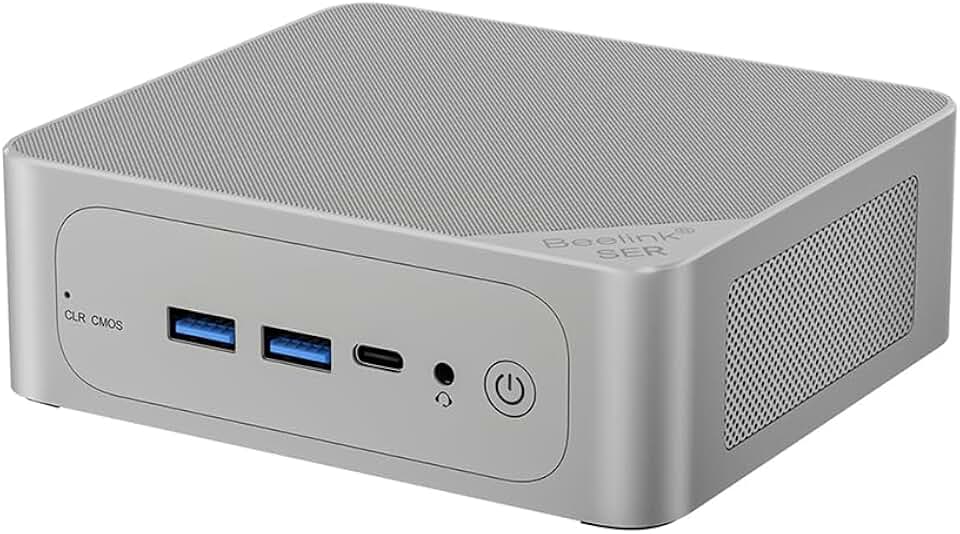 Beelink SER5 with 8-Core AMD Ryzen 7 5800H, 32GB DDR4, 500GB NVMe M.2 SSD,Triple Display 4K@60Hz Output, Wi-Fi 6,RJ45,Bluetooth 5.2,W-11 Gaming Office Mini Computer