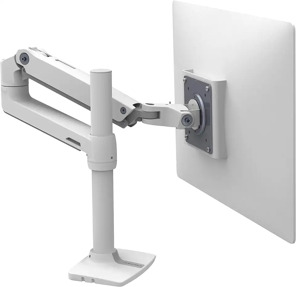 Ergotron – LX Premium Monitor Arm, Single Monitor Desk Mount – fits Flat Curved Ultrawide Computer Monitors up to 34 Inches, 7 to 25 lbs, VESA 75x75mm or 100x100mm – Tall Pole, White