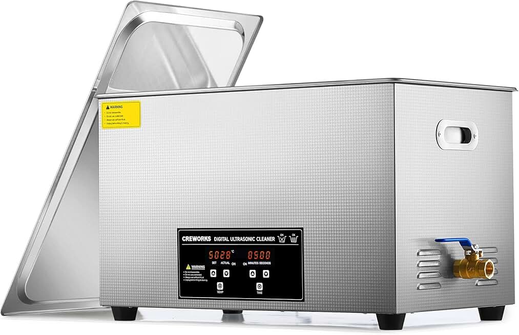 CREWORKS 30L Large Ultrasonic Cleaner, Total 1400W Professional Industrial Auto Cleaning Machine for Carburetor Tools Parts Instrument, 40kHz Digital Sonic Cavitation Cleaner with Heater & Timer
