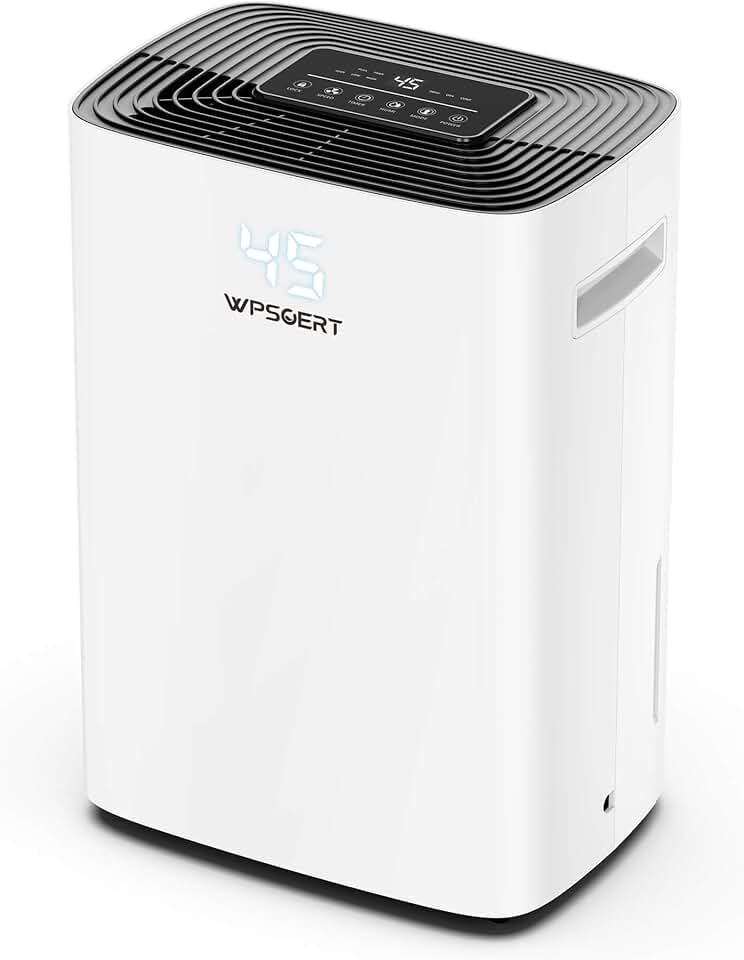 6000 Sq. Ft Dehumidifier for Basement, Wpsoert 100 Pints Dehumidifiers for Home Large Room with Drain Hose, Intelligent Humidity Control, Three Modes Deshumidificador, Child Lock, 24H Timer