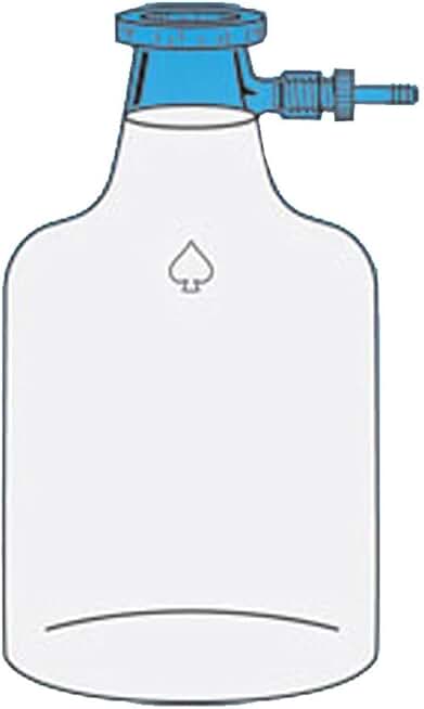 5395-105 Series Solution Bottle, Plastic Coated, No 12 Stopper Top with Safe Hose Connection Vacuum Take-Off Fitting 3/8