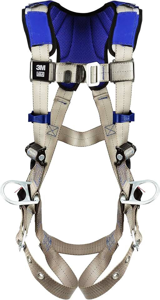 3M DBI-SALA ExoFit X100 Comfort Vest Positioning Safety Harness Fall Protection, OSHA, ANSI, Back and Hip D-Rings, Tongue Buckle Leg Straps, Pass-through Chest Buckle, 1401013, X-Large