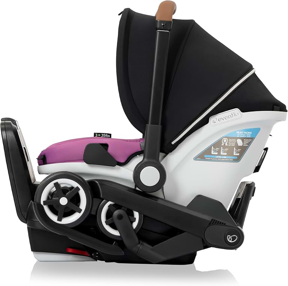 Evenflo Gold Shyft DualRide with Carryall Storage Infant Car Seat and Stroller Combo (Opal Pink)
