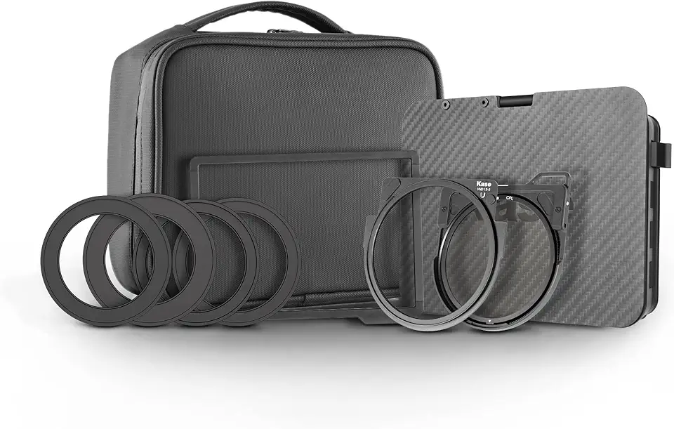 Kase MovieMate Magnetic Matte Box V-ND Kit Shockproof Filter Holder 67mm 72mm 77mm 82mm Optical Glass: 2 Filters: CPL, Vari ND 2 to 5 Stop & 4mm Frame