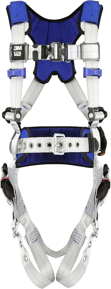3M DBI-SalaExoFit X100 Comfort Construction Safety Harness, OSHA, ANSI, Back D-Ring Connection, Back and Hip Pads, Quick Connect Chest Buckle and Tongue Leg Buckles, 1401109, 2X