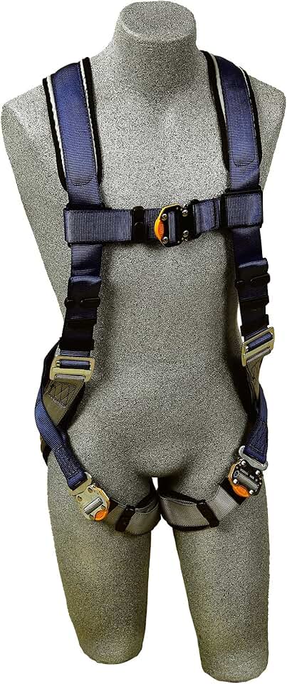 3M DBI-SALA Medium ExoFit Full BodyVest Style Harness With Back D-Ring, Quick Connect Chest And Leg Strap Buckle, Loops For Body Belt And Built-In Comfort Padding