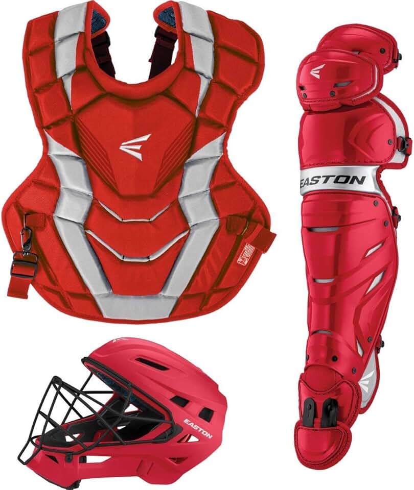 EASTON ELITE X Baseball Catchers Equipment Box Set, Intermediate, Red