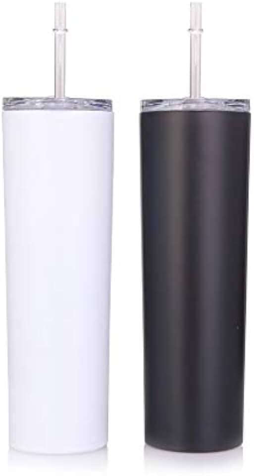 25PCS Blank Water Bottles for Engraving 20oz Laser Engraving Blank Skinny Tumbler Stainless Steel Insulated Water Bottle Double Wall Vacuum Travel Cup with Sealed Lid