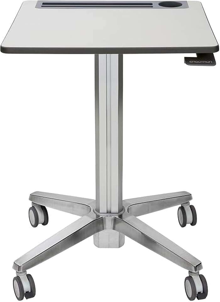 Ergotron – LearnFit Mobile Standing Desk, Adjustable Height Small Rolling Laptop Computer Sit Stand Desk with Wheels for Classroom, Office, Medical or Home Use – Adjusts from 29 to 45 Inches – Grey