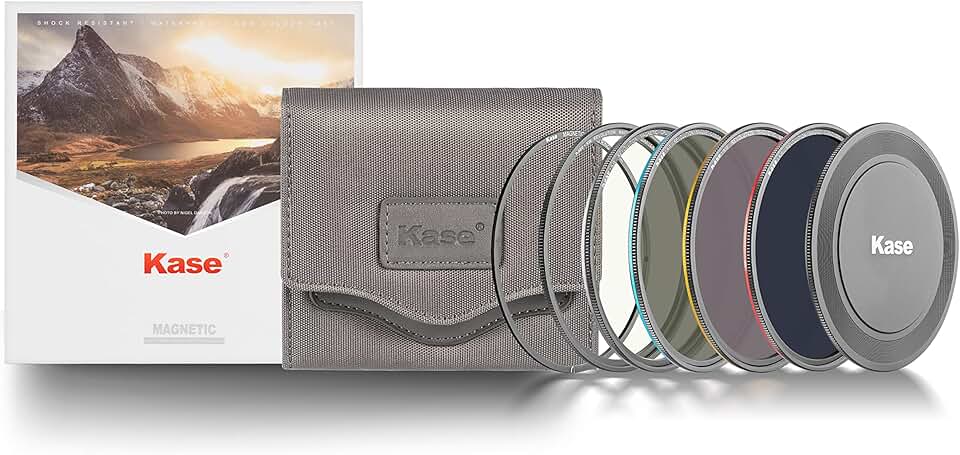 Kase Wolverine Revolution 67mm Pro ND Filter Kit Magnetic Shockproof Tempered Optical Glass w Color Coded Rings inc CPL ND8 ND64 ND1000 Lens Cap & Case