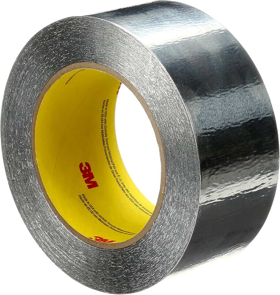 3M 99843-case Aluminum Foil Tape, 4 in x 60 yd 4.6 mil, 425, Aluminum Foil, Silver (Pack of 12)