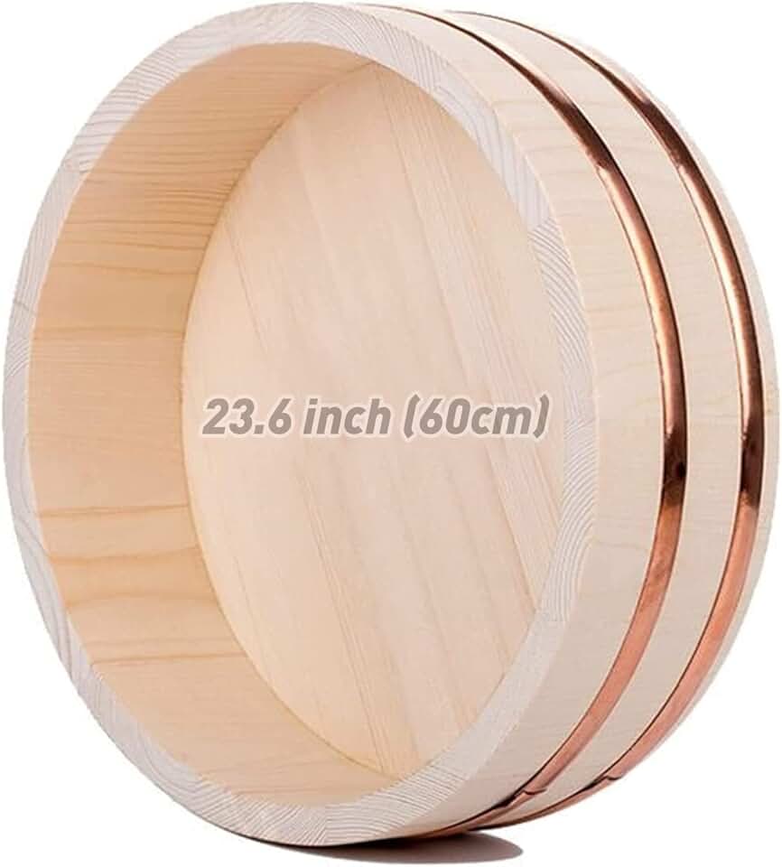 Large Japanese Wooden Hangiri Sushi Rice Mixing Bowl Tub for Sushi Restaurant Sushi 23 inch/60cm Diameter
