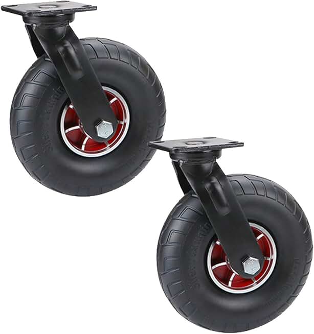 Swivel Rubber Caster Wheels, Caster Wheels Heavy Duty, Used in Electrical appliances, Machinery, Logistics and Transportation, workbenches, Brackets, Replacement Wheel for 10 inches Flatbed cart