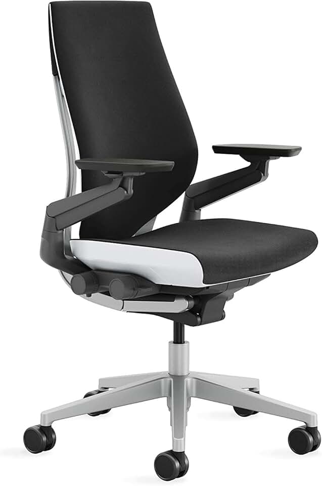 Steelcase Gesture Office Chair - Ergonomic Work Chair with Wheels for Carpet - Comfortable Office Chair - Intuitive-to-Adjust Chairs for Desk - 360-Degree Arms - Licorice Fabric