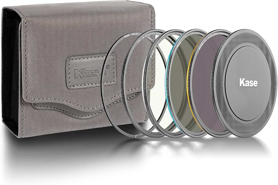 Kase Wolverine Revolution 72mm Entry Filter Kit Magnetic Shockproof Tempered Optical Glass w Color Coded Rings inc CPL ND8 ND64 Lens Cap & Case