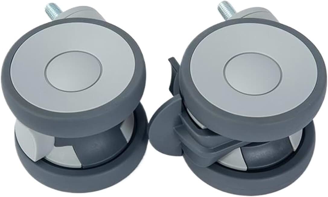 Caster 4 Inch Mute Universal Wheel M12 Screw with Brake 5Pcs(Light Gray,M12 X 25 Brake)