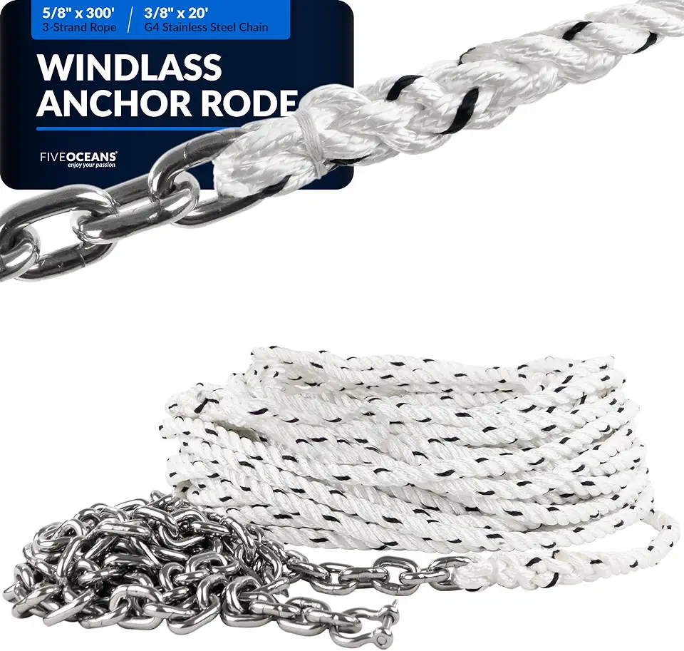 Windlass Anchor Rode and Chain, Hand-Spliced Anchor Rope and Chain Kit ...