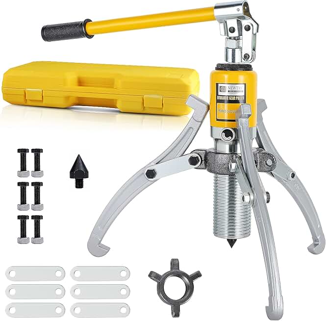 NEWTRY Hydraulic Gear Puller 20T Hydraulic Bearing Puller 3 Jaw Wheel Bearing Pulling Separator for Hardware Machinery