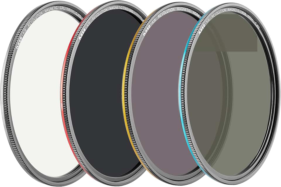 Kase Wolverine Revolution 58mm Pro ND Filter Kit Magnetic Shockproof Tempered Optical Glass w Color Coded Rings inc CPL ND8 ND64 ND1000 Lens Cap & Case
