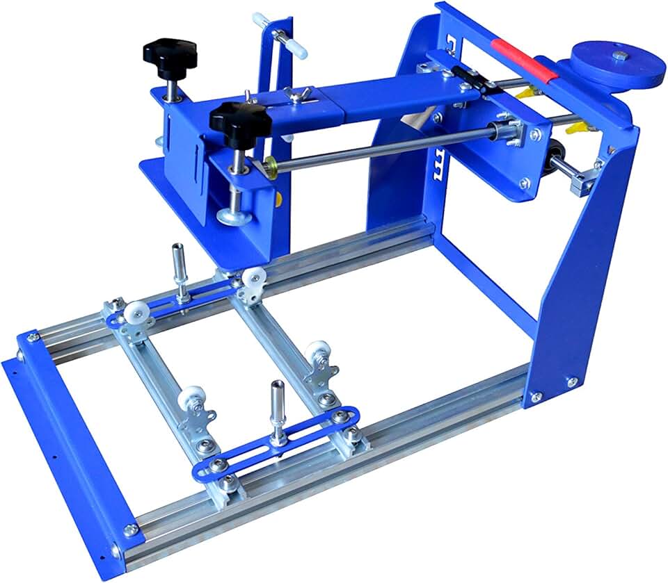 TECHTONGDA 8x10 Inches Cylindrical Screen Printing Machine for 6.7 Inches Diameter Cylinder Silk Screen Printing Press for Pen Cup Bottle