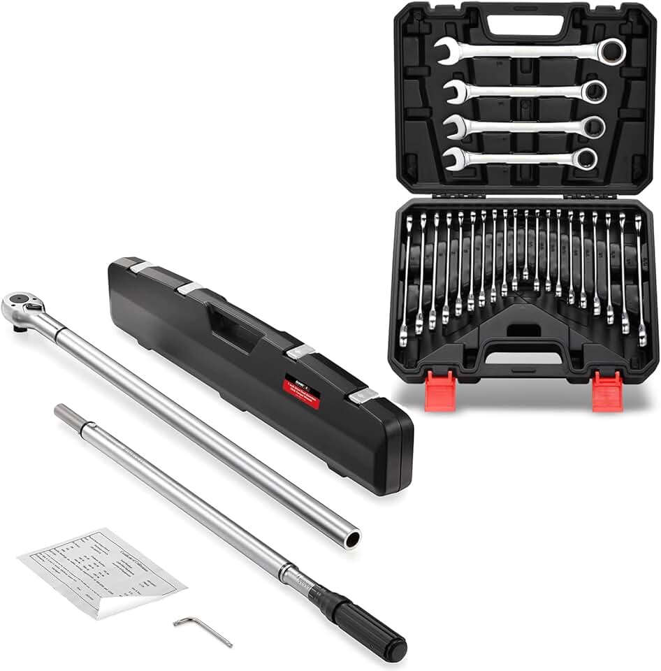 24-Piece Ratchet Wrenches & 1-Inch Drive Click Torque Wrench