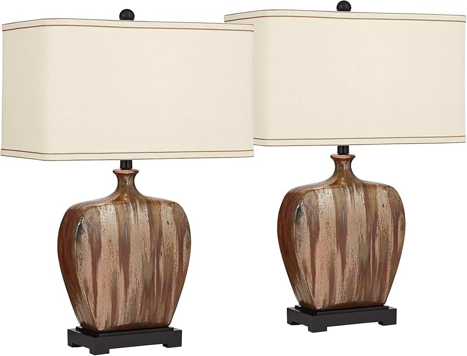 Possini Euro Design Julius Modern Rustic Style Table Lamps 27