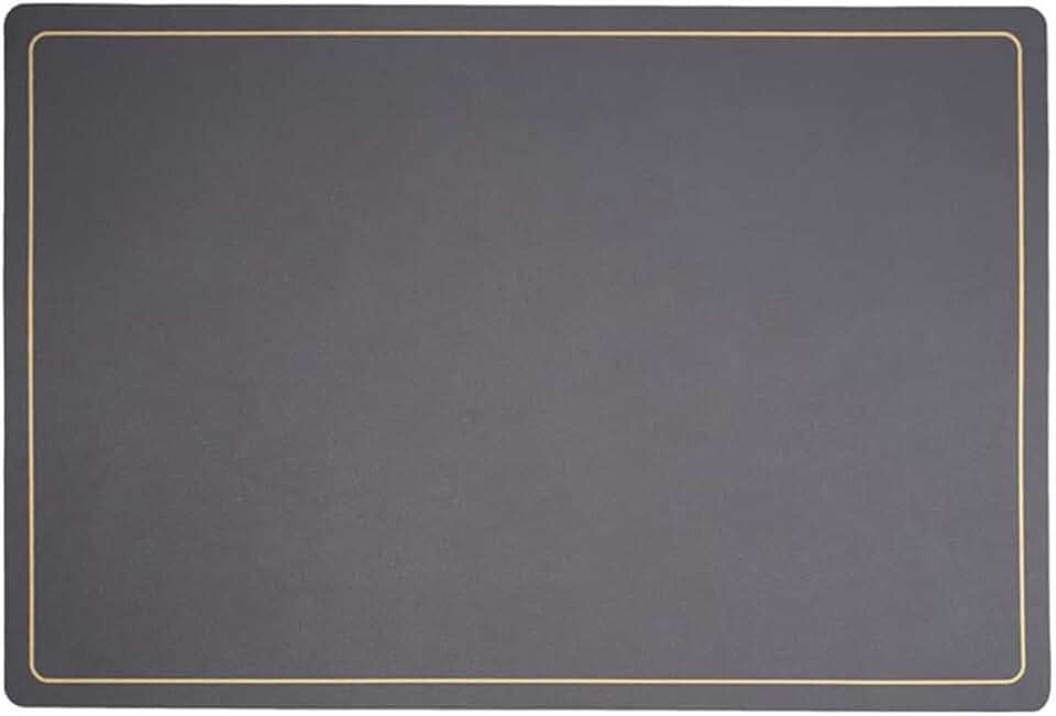 Set of 6 Gold Thread Leather Placemats Oil Resistant Insulated Placemats Coasters for Kitchen Plate Mat Decoration(D)