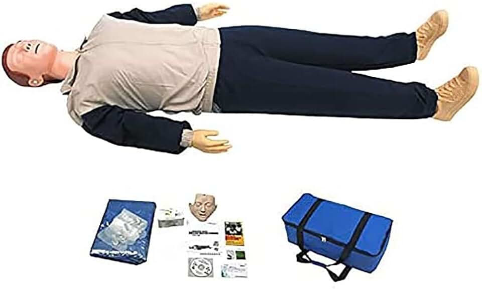 Full-Function Trauma Manikin, Resuscitation Manikins, Full Body CPR Training Manikin Simulator Dummies With Medical Accessories Chest Compressions Training Model First Aid Resuscitation Dummy 160 cm