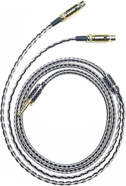 GUCraftsman 16 Strands 7N Single Crystal Copper/Silver Mixed Headphone Cable for AUDEZE LCD-X LCD-XC LCD2 LCD3 LCD4 LC5 LCD24 LCD-MX4 MM-500 MEZE Empyrean Elite Kennerton Thror Vali (4.4mm Plug)