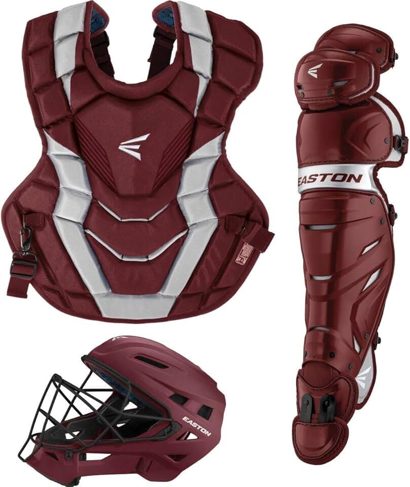 EASTON ELITE X Baseball Catchers Equipment Box Set, Intermediate, Maroon