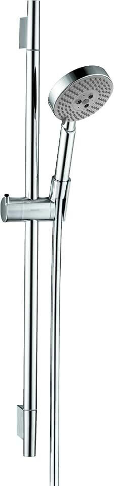 hansgrohe 4266000 Unica S 24-Inch Wall Bar Set with Multi-Function Hand Shower and 63-Inch Techniflex Hose, 28 1/4 Inch Length, Chrome