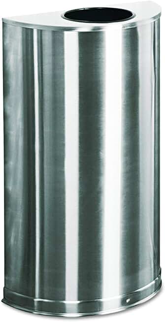 Commercial Products Executive Series Steel Trash Can, 12-Gallon, Indoor/Outdoor Garbage Can/Bin with Side Opening for Lobby/Office/School/Restaurant