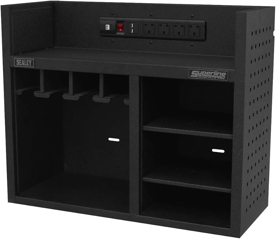Sealey AP30SRBE 760mm Power Tool Storage Rack with Power Strip