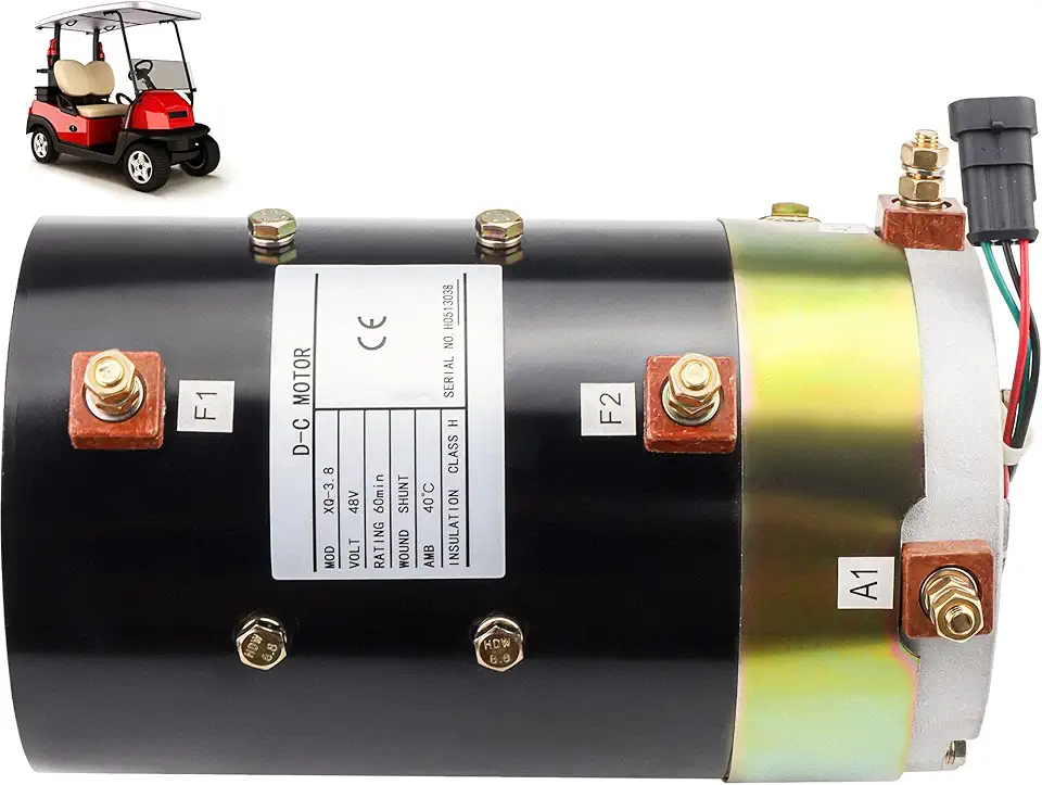 XQ-3.8 Golf Cart Motor,48V 3.8KW Electric DC Motor,Replacement for All Electric Motors Equipped with Curtis Controller.Example:for EZGO CHANGYIN Eagle Golf Cart Club Cart,XQ-3.8