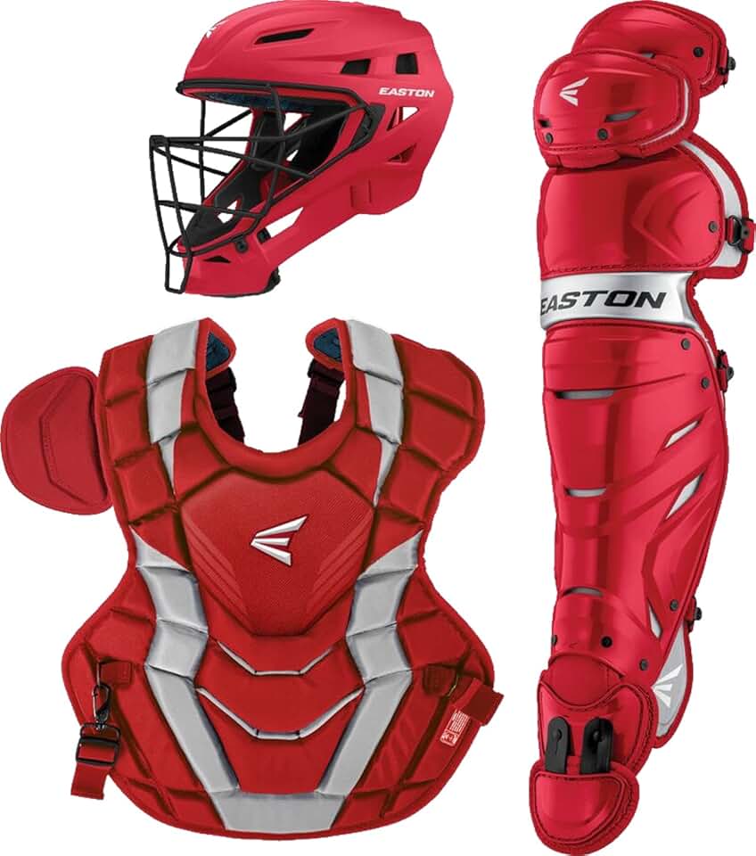 EASTON ELITE X Baseball Catchers Equipment Box Set, Adult, Red