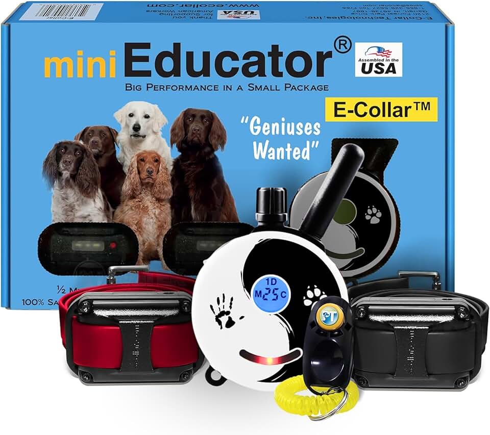 Mini Educator ET-302 Zen - 1/2 Mile Ecollar Dog Training Collar with Remote for Two Dogs - Small, Medium, Large Dogs - Static, Vibration & Tone Electric Training for Dogs by E-Collar Technologies