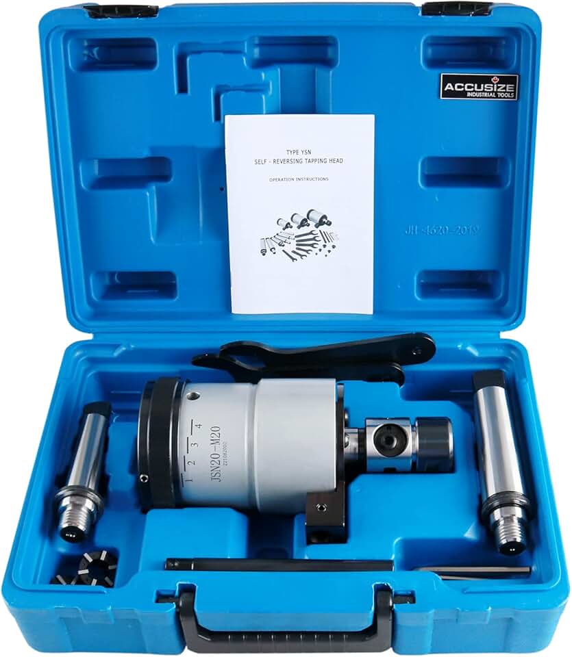 Accusize Industrial Tools 5/16'' - 3/4'' / M8-M20 Self-Reversing Tapping Head, 1/8'', 1/4'' Npt, M20 Tapper, 2600-4022